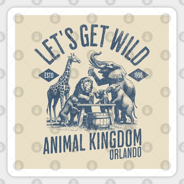 Let's Get Wild Animal Kingdom Orlando Florida Magnet by Joaddo